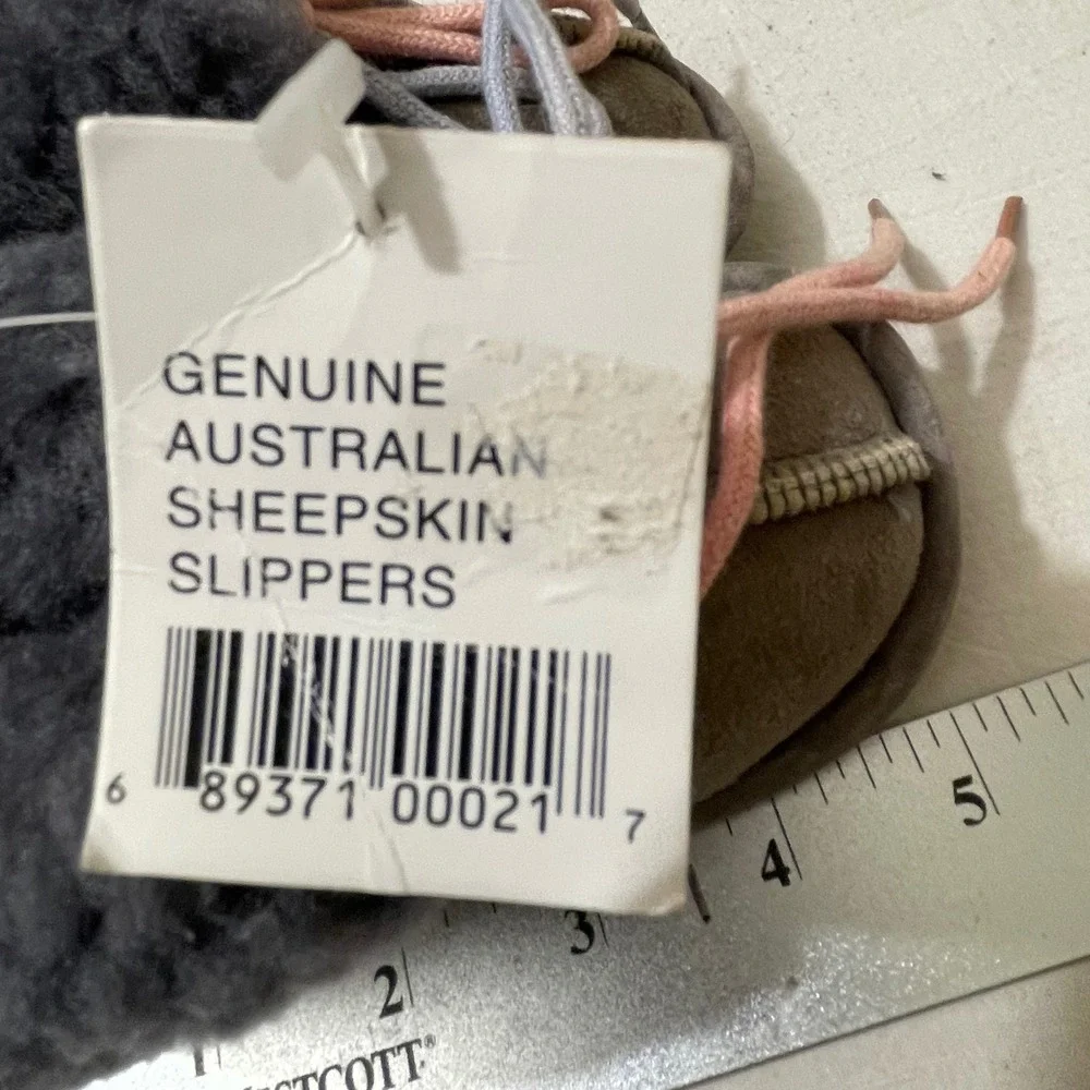 Australian Genuine Sheepskin Slippers Baby Medium Gray Cozy Warm‎ Winter Boots